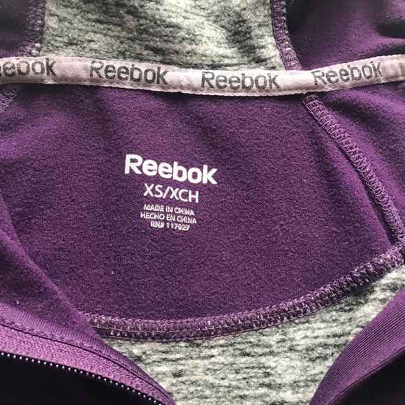 REEBOK Full-zip Purple and Gray Full-Length Jacket with Hood Size XS - Picture 4 of 5